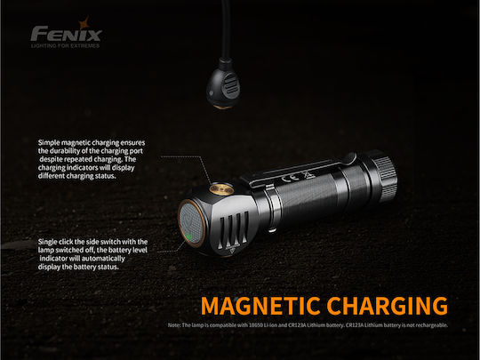 Fenix Wiederaufladbar Stirnlampe LED IP68 mit maximaler Helligkeit 1200lm Schwarz