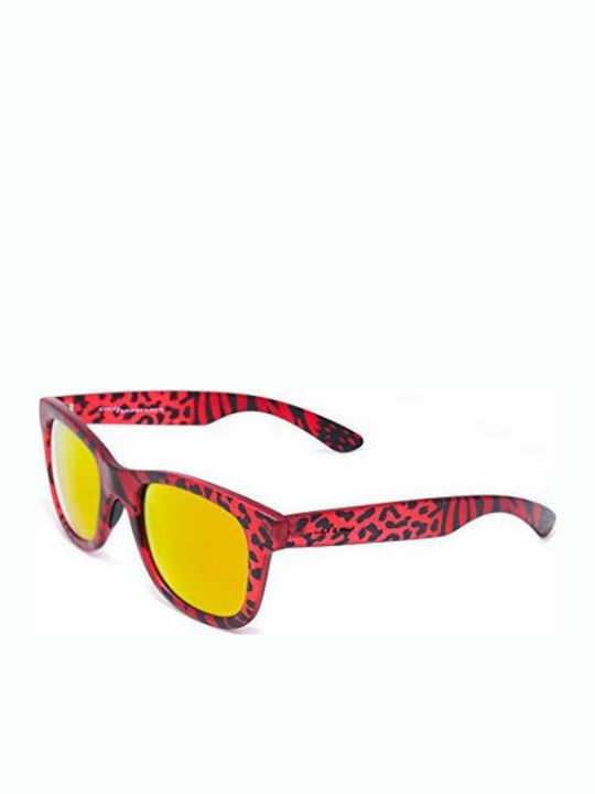 Italia Independent Women's Sunglasses with Multicolour Plastic Frame and Yellow Mirror Lens 0090.053.IBR