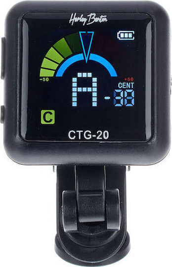 Harley Benton Chromatisch Tuner CTG-20 USB Clip Tuner in Schwarz Farbe