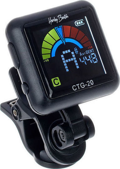 Harley Benton Chromatisch Tuner CTG-20 USB Clip Tuner in Schwarz Farbe