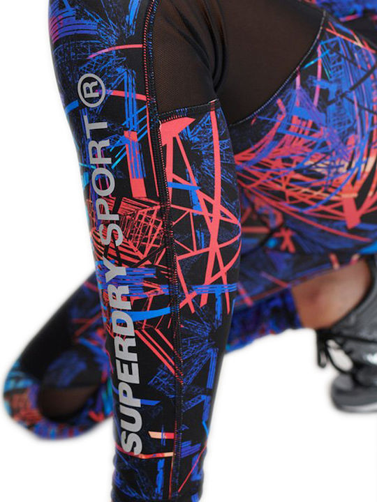 Active Panel Training Γυναικείο Μακρύ Κολάν Ψηλόμεσο Neon City Print