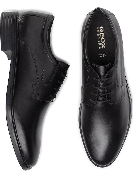 U Gladwin A Leder Herrenschuhe Schwarz