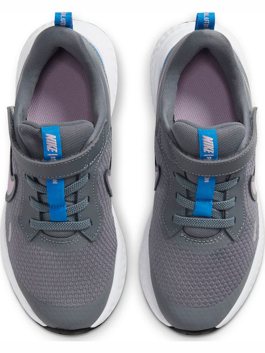 Revolution Revolution 5 PS Kids Sports Shoes Running with Hoop & Loop Closure Smoke Grey / Iced Lilac / White / Soar