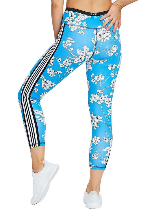 Schulung Frauen Capri Leggings Hochgeschnitten Blau