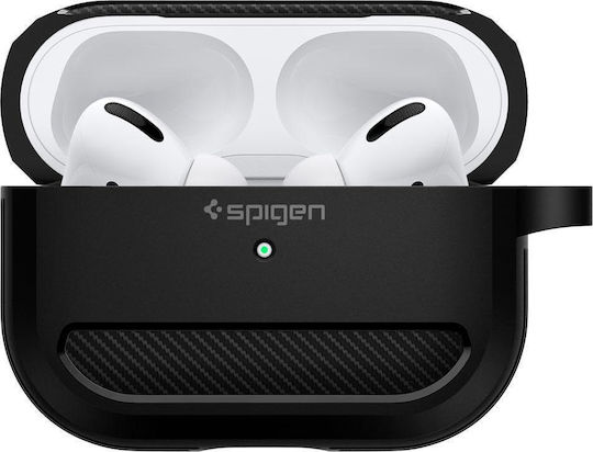 Spigen Rugged Armor Silicone Case with Keychain Black for Apple AirPods Pro