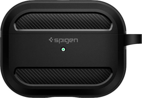 Spigen Rugged Armor Silicone Case with Keychain Black for Apple AirPods Pro
