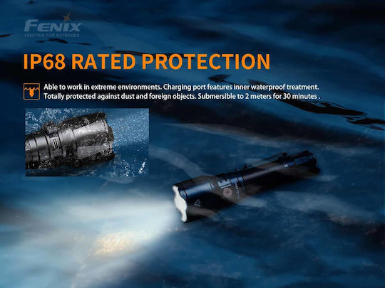 Fenix Επαναφορτιζόμενος Φακός LED IP68 με Μέγιστη Φωτεινότητα 1500lm 2 x CR123A