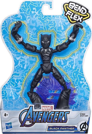 Action Figure Bend And Flex Flexible Black Panther & Accessory Marvel Avengers Black Panther for 4+ years old Years 15cm.