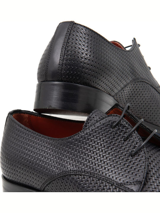 914T Handmade Men's Leather Dress Shoes Knit Black 914T/ST191