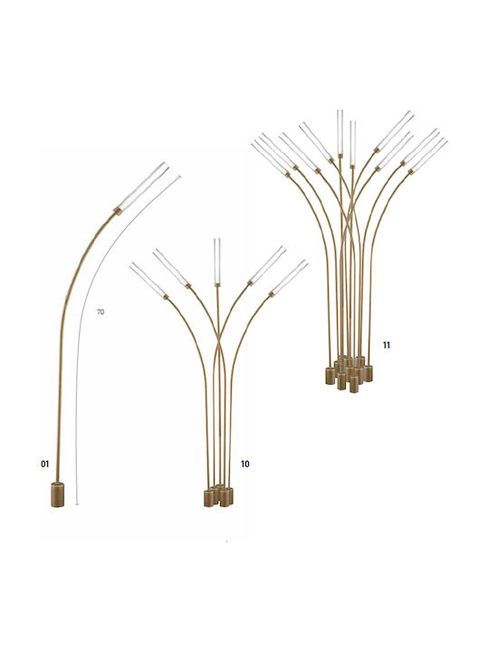 Luma 100-01238-10 Златен Малък Пост LED 2W 70x50см