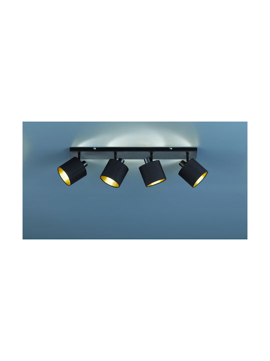 Trio Lighting Tommy Σποτ με 4 Φώτα και Ντουί E14 σε Μαύρο Χρώμα