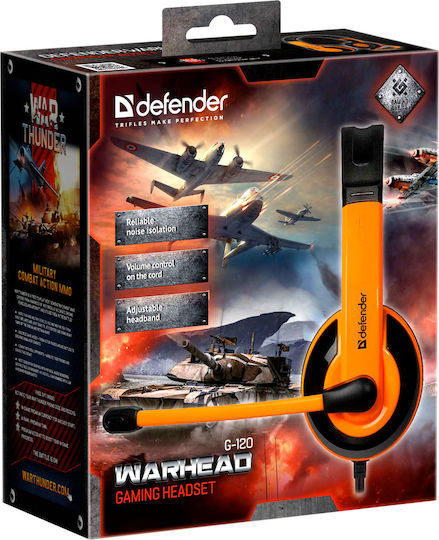 Defender Warhead G-120 On Ear Gaming Headset with Connection 2x3.5mm Orange