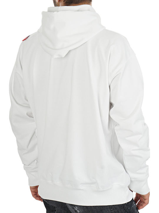 Diesel CC-S-Alby-Cola Men's Sweatshirt with Hood and Pockets White