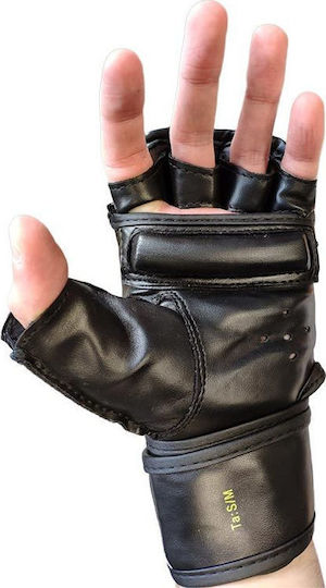 Everlast Wristwrap Heavy Bag 4301 Synthetic Leather MMA Gloves Black