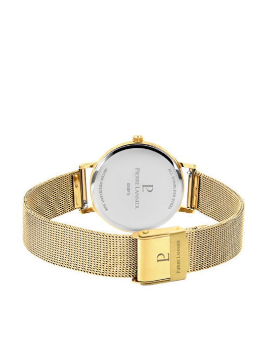 Pierre Lannier Symphony Womens Watch 33mm Battery with Gold Stainless Steel Bracelet