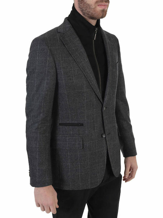 TOM FRANK JACKET PLAID DETACHABLE JACKET SEVEN ANTHRACE