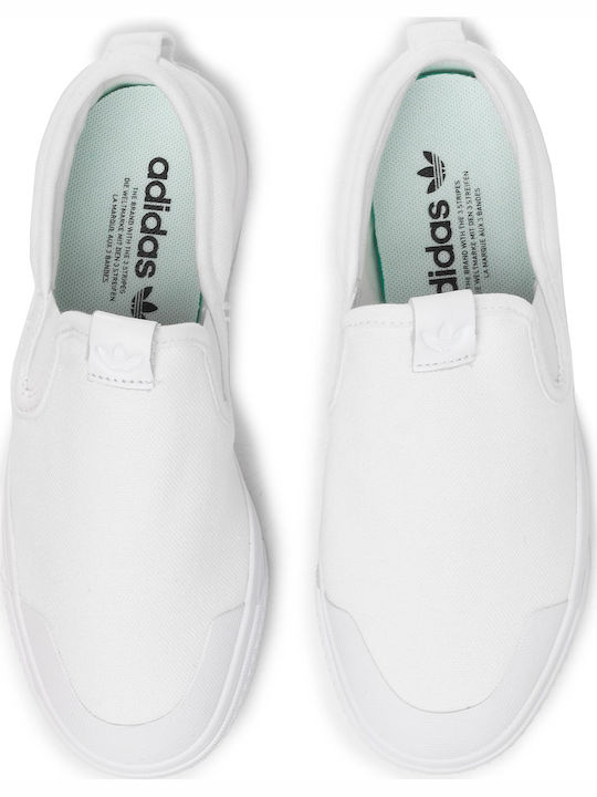 Nizza Stoff Herren Slip-Ons Cloud White