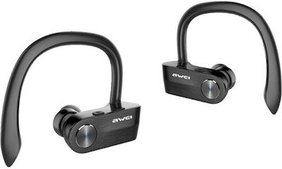 Awei T2 TWS In-ear Bluetooth Handsfree Căști cu Rezistență la Transpirație și Carcasă de Încărcare Negrα