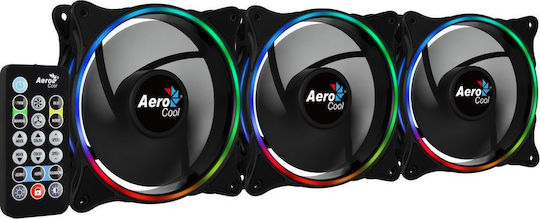 Aerocool Eclipse 12 Pro Вентилатор За Кутия 120мм (1200rpm / 32.1cfm) С ARGB Осветление И Свързване 6-Pin 3бр