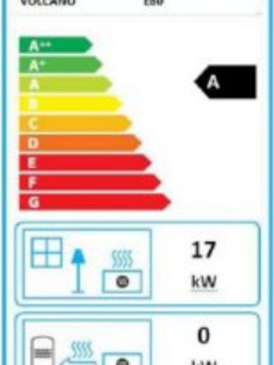 Volcano E80 Ενεργειακό Τζάκι Ξύλου 17kW Ίσιο με Συρόμενη Ανοιγόμενη Πόρτα