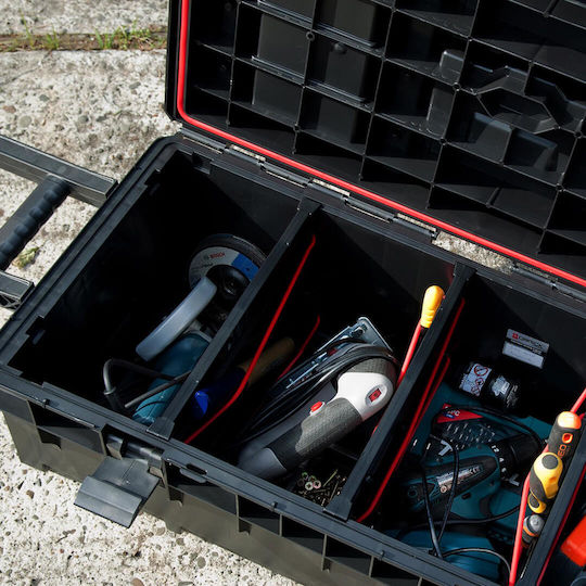 Qbrick System One Longer Basic Tool Storage Plastic Wheeled Box W63.5xD24.5xH23cm 29546251