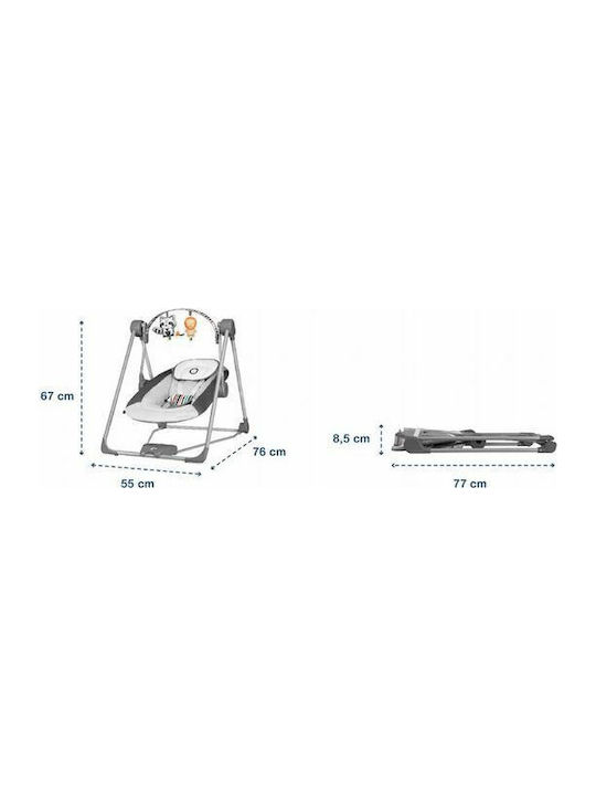Lionelo Electric Baby Relax Swing Otto with Music Gray for Child up to 9kg