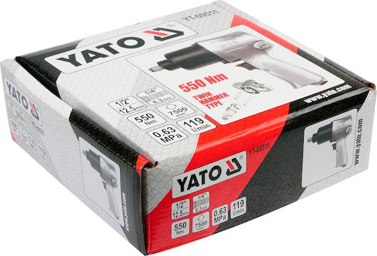 Yato YT-09511 Cheie Cu Impact Pneumatic 1/2" Cu Cuplu Maxim 56.08kgm