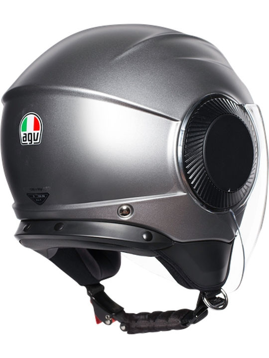AGV Orbyt Solid Matt Grey Κράνος Μηχανής Jet 1280gr με Sunvisor