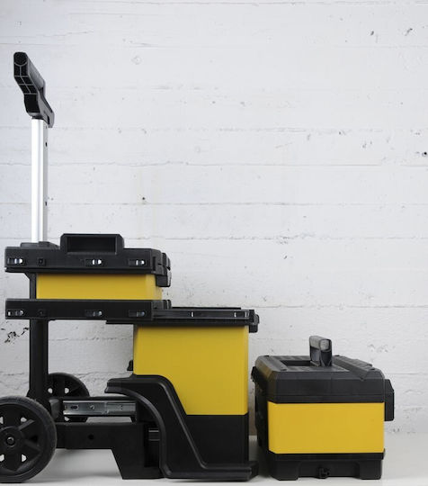 Stanley Cu roți Plastic Căruță 3 Secțiuni cu Geantă de scule L56.8xA38.9xÎ73cm