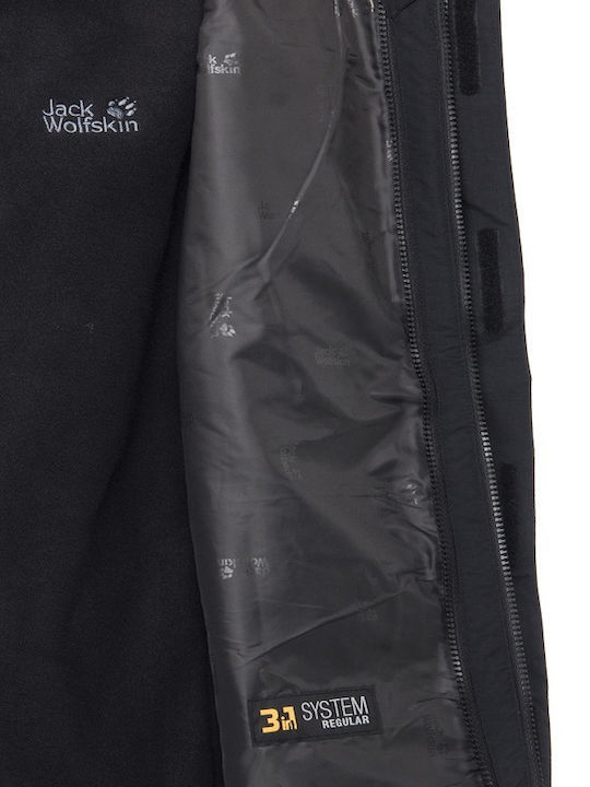 Geci Barbati Gotland 3 În 1 Sezon Iarna Hardshell Waterproof și cu protecție împotriva vântului Negru