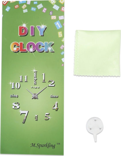 Mirror Roman Do It Yourself (Dimensiunea Numerelor 12cm) Ceas de Perete Autocolantă Plastic Argintiu Ø120cm