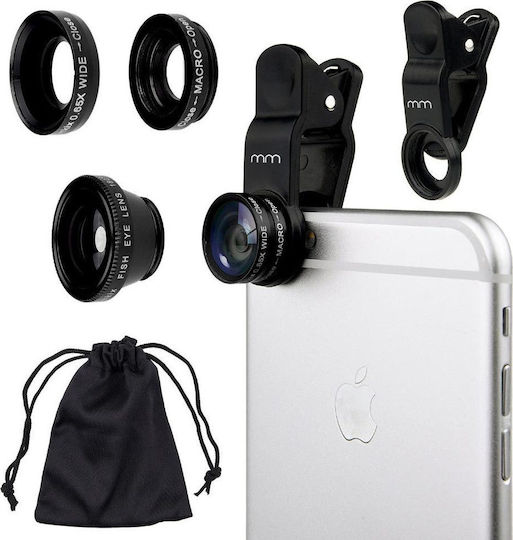 Universal Phone Camera Lens Set Fisheye Macro Wide Angle 3 Pieces