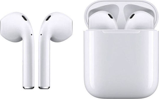 i12 Touch Earbud Bluetooth Handsfree Earphones with Charging Case White