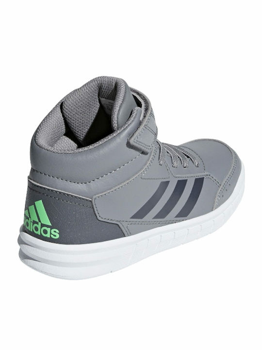 Altasport Mid EL Παιδικά Sneakers High με Σκρατς Grey Three / Grey Five / Shock Lime