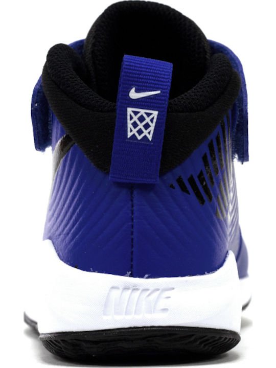 Hustle Team Hustle Kids Sports Shoes Basketball with Hoop & Loop Closure Game Royal / White / Black