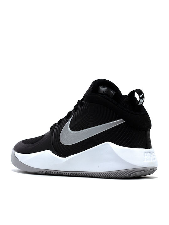Hustle Hustle 9 Kids Sports Shoes Basketball with Laces Black / Metalic Silver