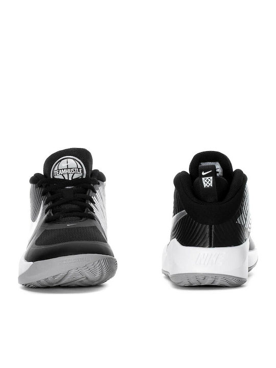 Hustle Hustle 9 Kids Sports Shoes Basketball with Laces Black / Metalic Silver