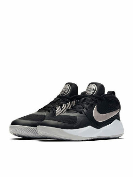 Hustle Hustle 9 Kids Sports Shoes Basketball with Laces Black / Metalic Silver
