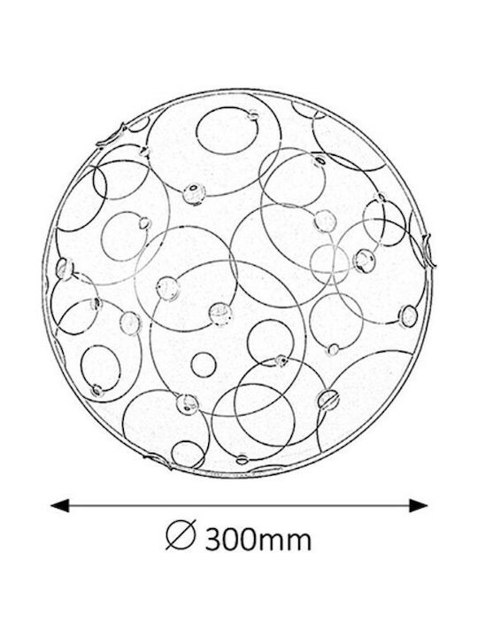 Rabalux Jolly Modernă De sticlă Plafonieră de tavan cu Dulie E27 30.5buc Argint
