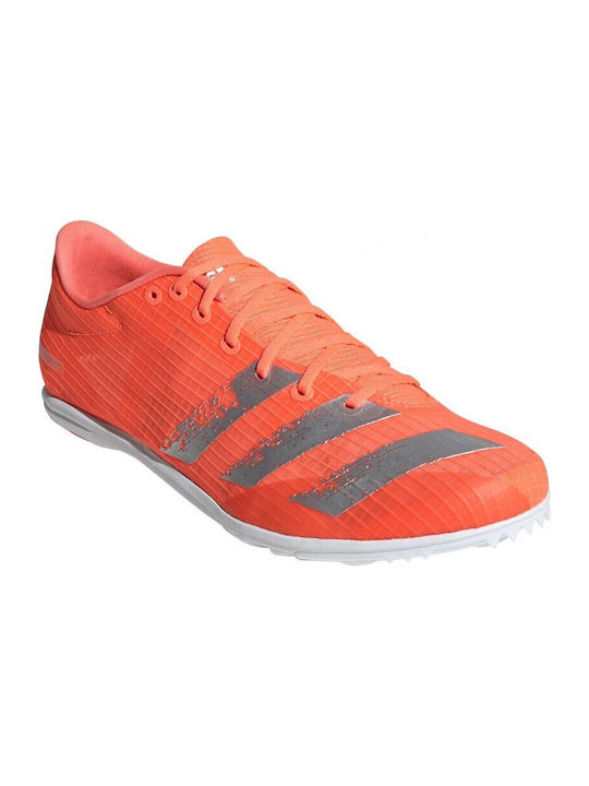 Distancestar Sport Shoes Spikes Signal Coral / Silver Metallic