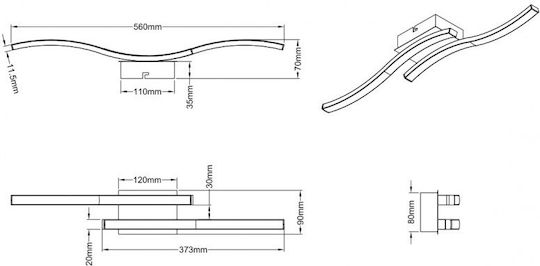 Trio Lighting Route Deckenleuchte 56cm Silber mit Integrierter LED