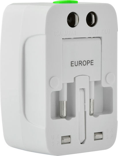 Lamtech Αντάπτορας Πρίζας από Universal σε Universal με 1 Θύρες USB