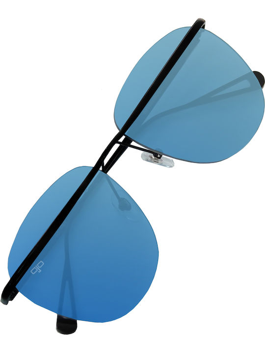 OJO Sunglasses Square Oju Γυναικεία Γυαλιά Ηλίου με Μαύρο Μεταλλικό Σκελετό και Μπλε Φακό 32OEV58150