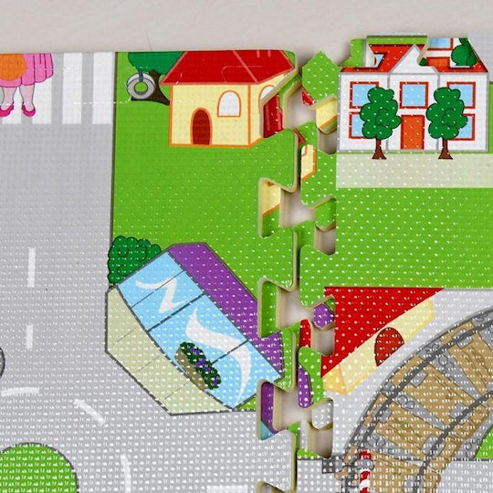 Διαδραστικό Παζλ Δαπέδου Eva City με Δρόμους 4τμχ