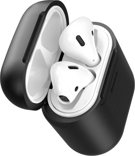 Baseus Anti-dust Wireless Charger Θήκη Σιλικόνης σε Μαύρο χρώμα για Apple AirPods