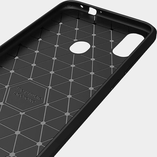 Hurtel Carbon Fiber Задна корица Силикон Черен (Redmi Note 7 / 7 Pro)