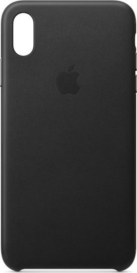 Apple Leather Case Задна корица Кожа Черен (iPhone XS Max)
