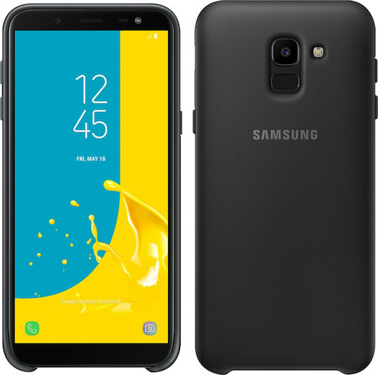 Samsung Dual Layer Cover Back Cover Σιλικόνης Μαύρο (Galaxy J6)