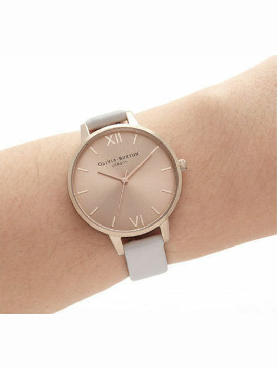 Olivia Burton Sunray Blush & Pale Ρολόι Μπαταρίας με Δερμάτινο Λουράκι