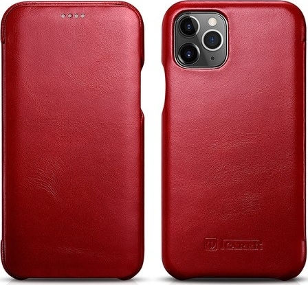 iCarer Vintage Curved Edge Book Piele Roșu (iPhone 11 Pro)